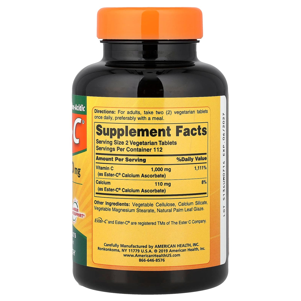 American Health Ester-C, 500 mg, 225 Vegetarian Tablets - view 2