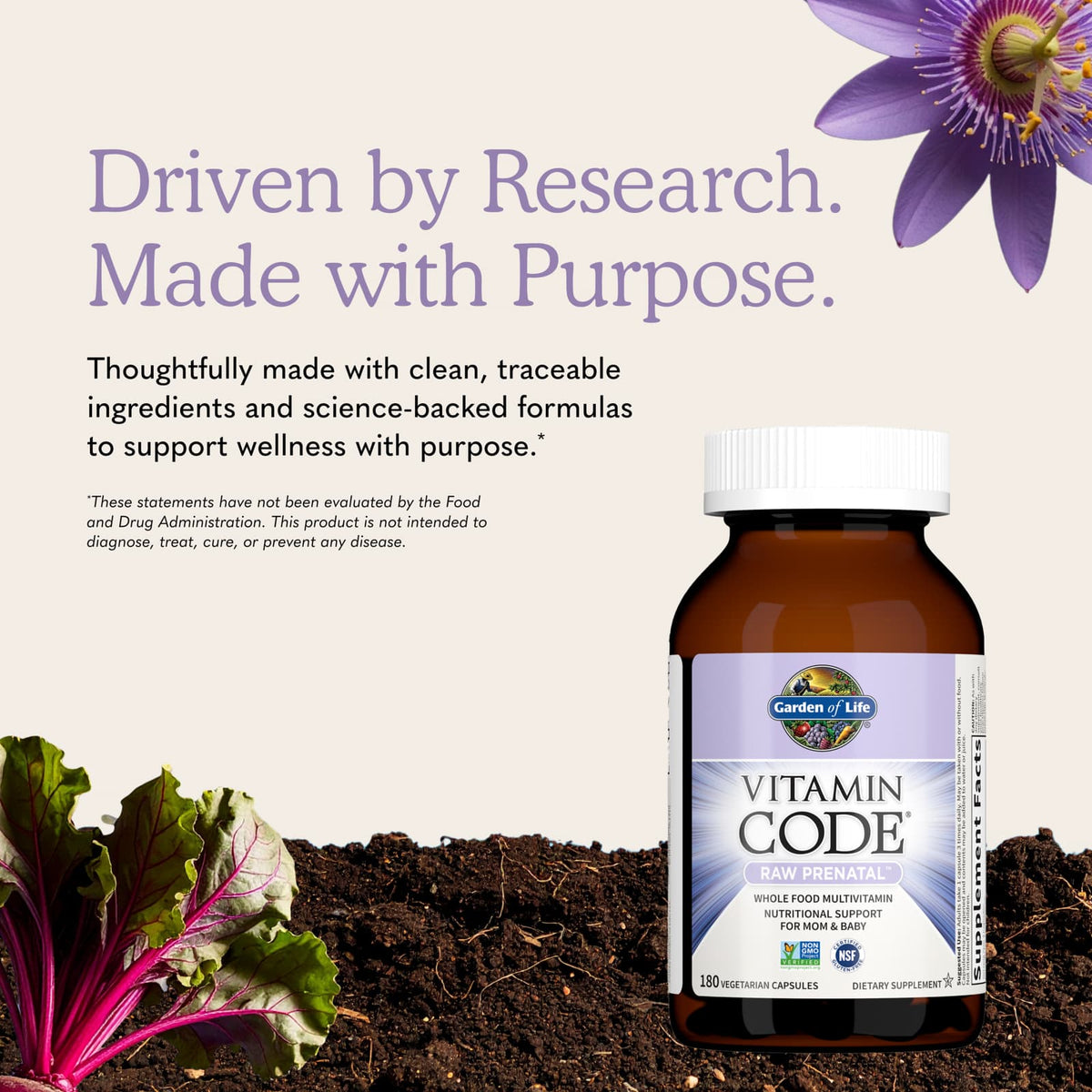Garden of Life Vitamin Code RAW Prenatal, 180 Vegetarian Capsules - view 6