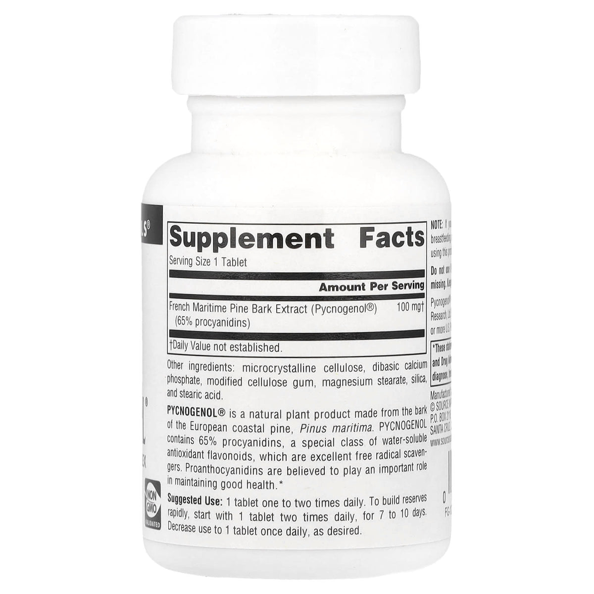 Source Naturals Pycnogenol, 100 mg, 60 Tablets - view 2