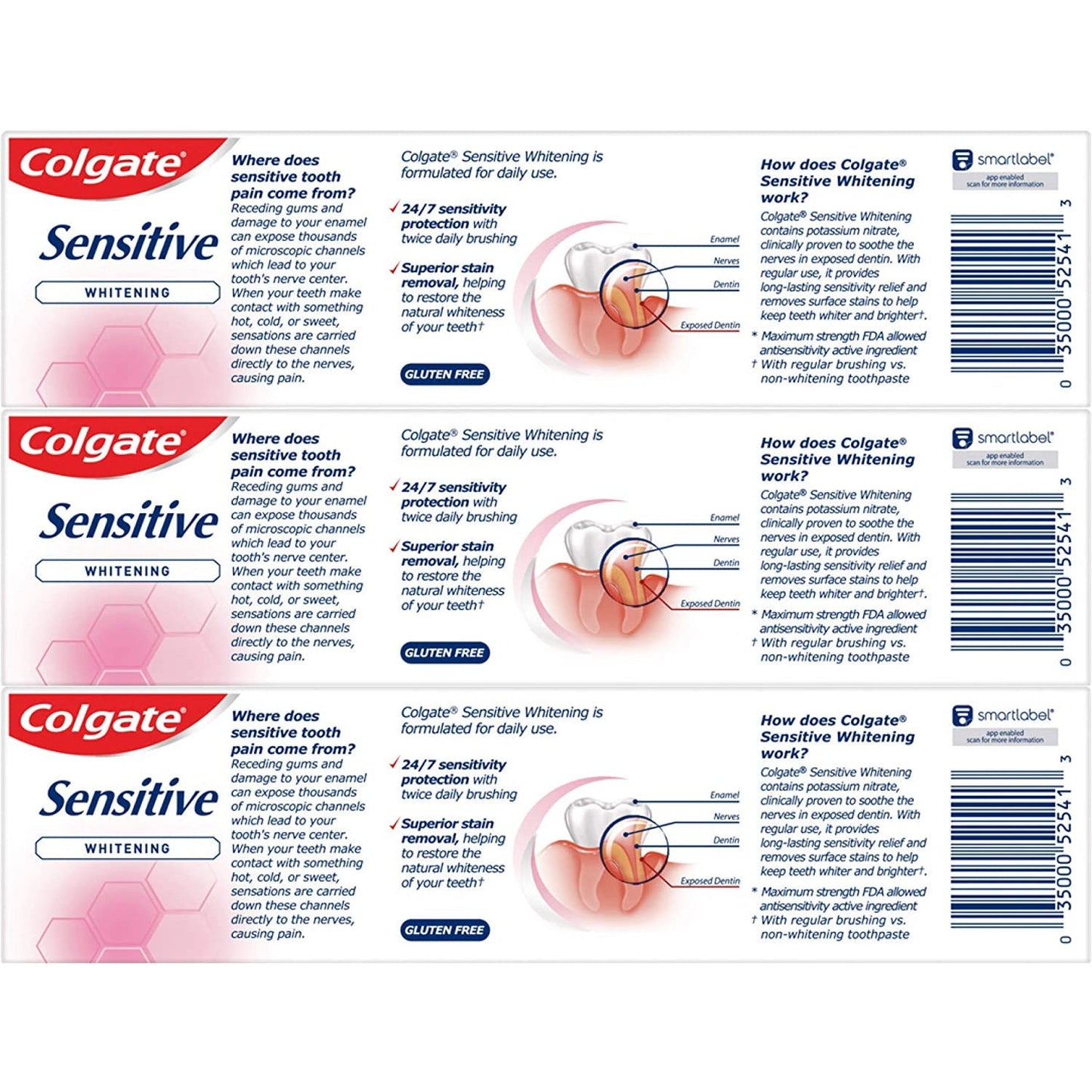 Colgate Sensitive Maximum Strength Whitening Toothpaste - 6 Ounce (3 Pack)