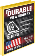 Samsill Durable 1.3 cm (0.5 Inch) D Ring Binder, Clear View Cover, Lemon Yellow