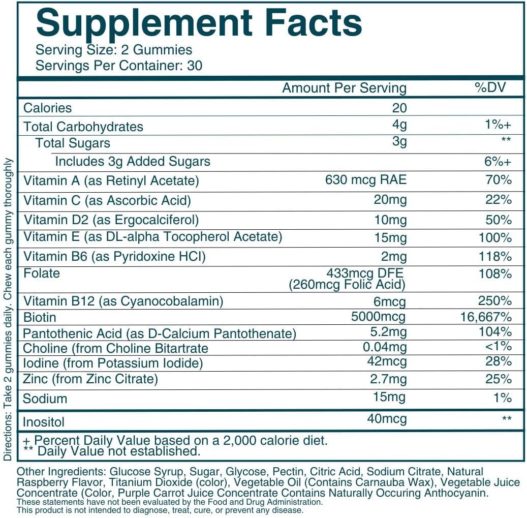 WEEM Vegan Biotin Hair, Skin and Nails Gummies, Extra Strength - view 6