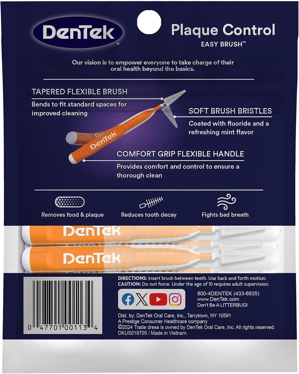 DenTek Easy Brush Plaque Control Interdental Brushes, 10 Count - view 6