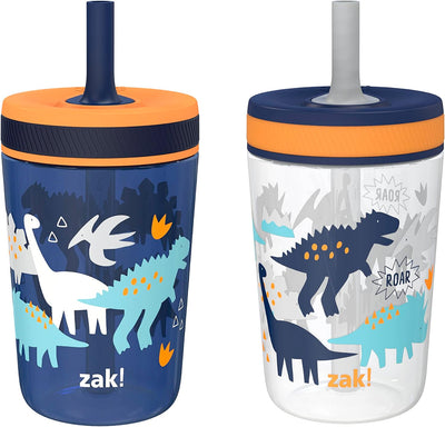 Zak Designs Kelso Toddler Cups, 15 oz (450 ml), Pack of 2, DinoRoar