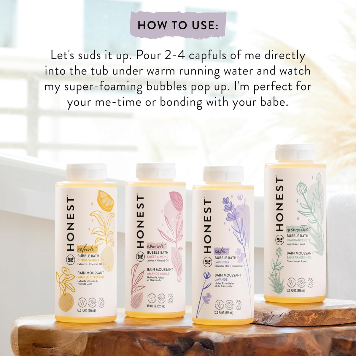 The Honest Company Tear-Free Bubble Bath, Citrus Vanilla, 12 fl oz (360 ml) - view 6