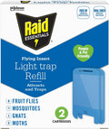 Raid Essentials Flying Insect Light Trap Refills, 2 Cartridges
