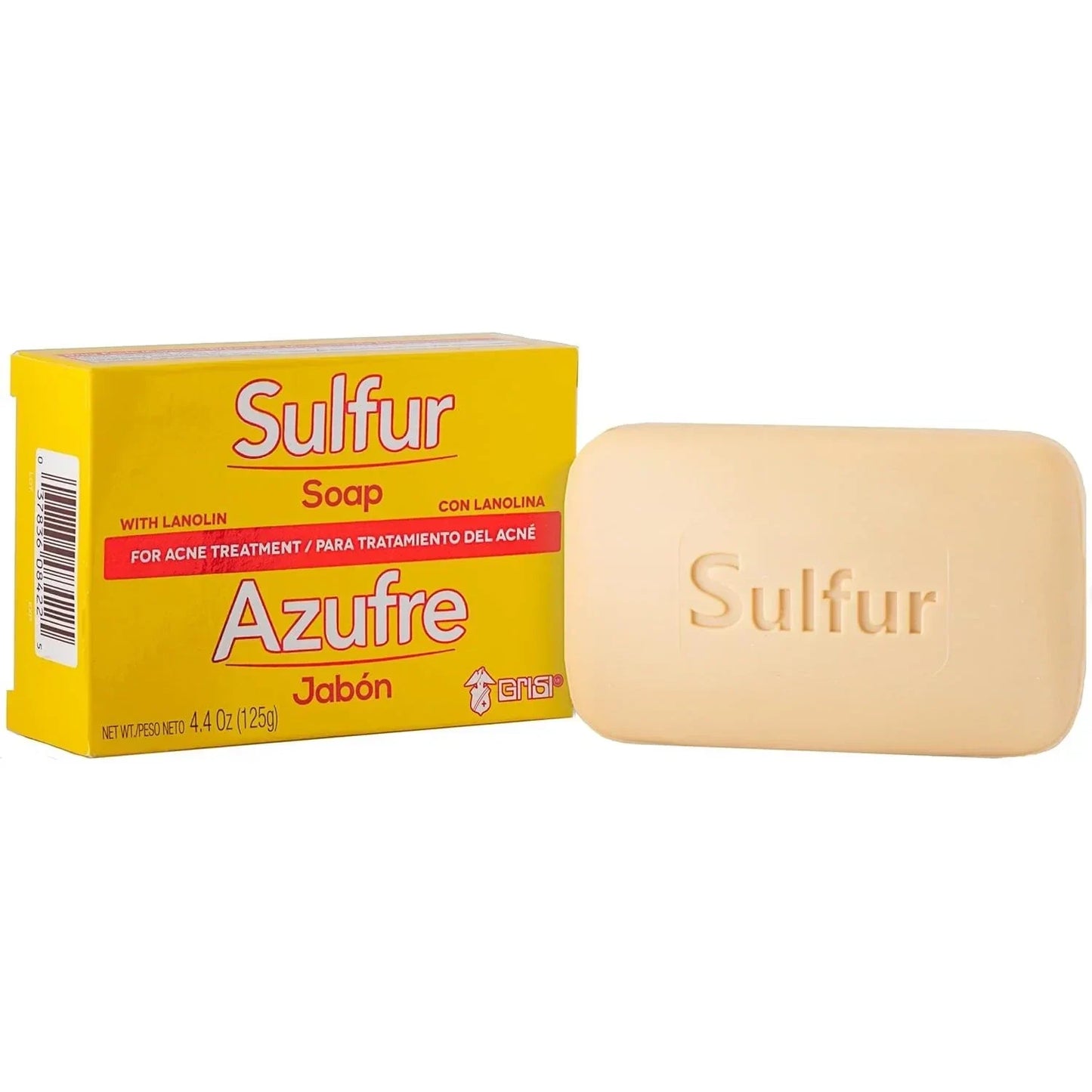 Biosulfur Grisi Sulfur Soap, Acne Treatment, Cleaner Bar Soap, Sulfur 10%, 4.4 Oz, Bar Soaps - USA in UK