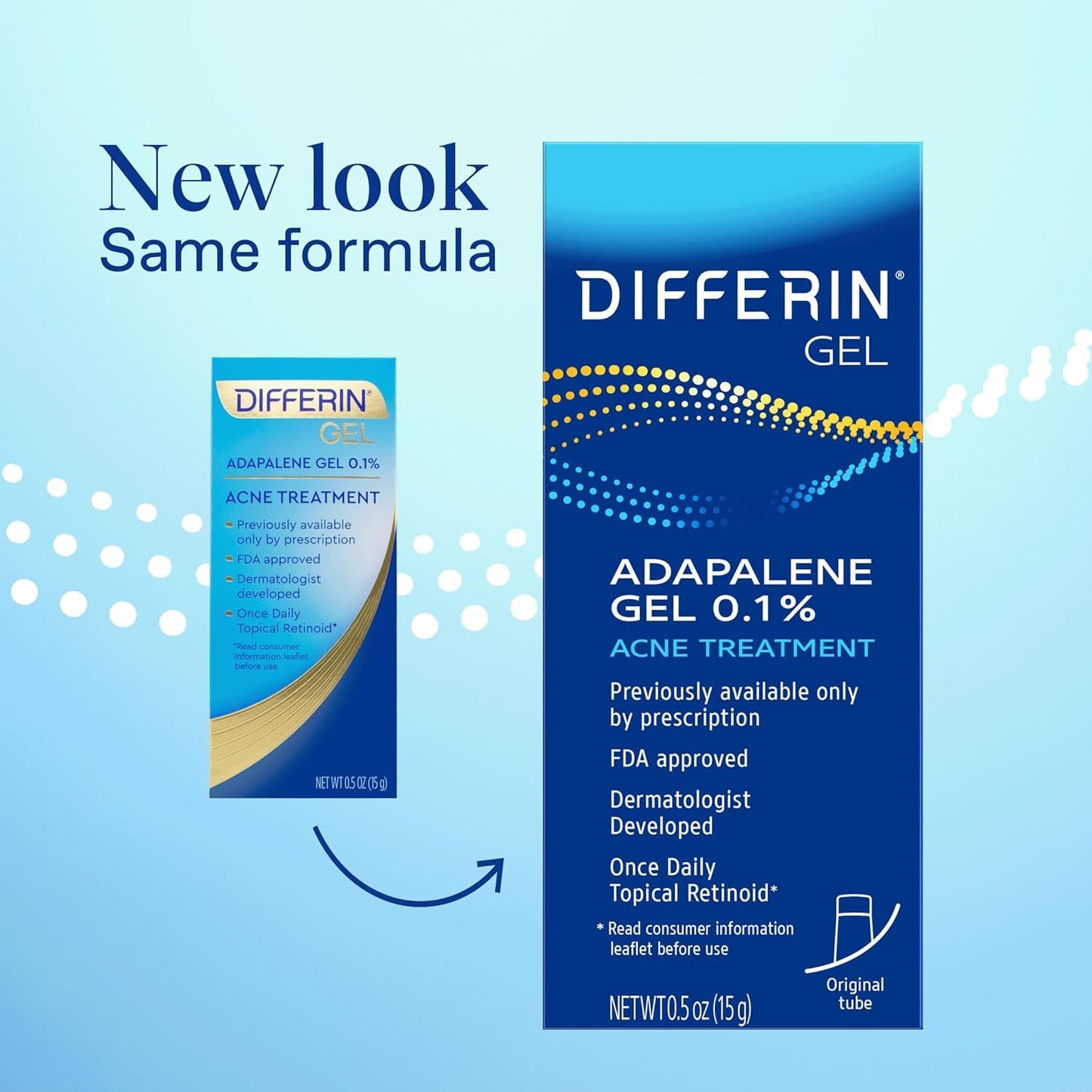 Differin Adapalene Gel 0.1% Acne Treatment, 15 gram, 60-day supply, 2 Count