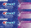 Crest 3D White Radiant Mint Toothpaste 76 g (2.7 oz), Pack of 3