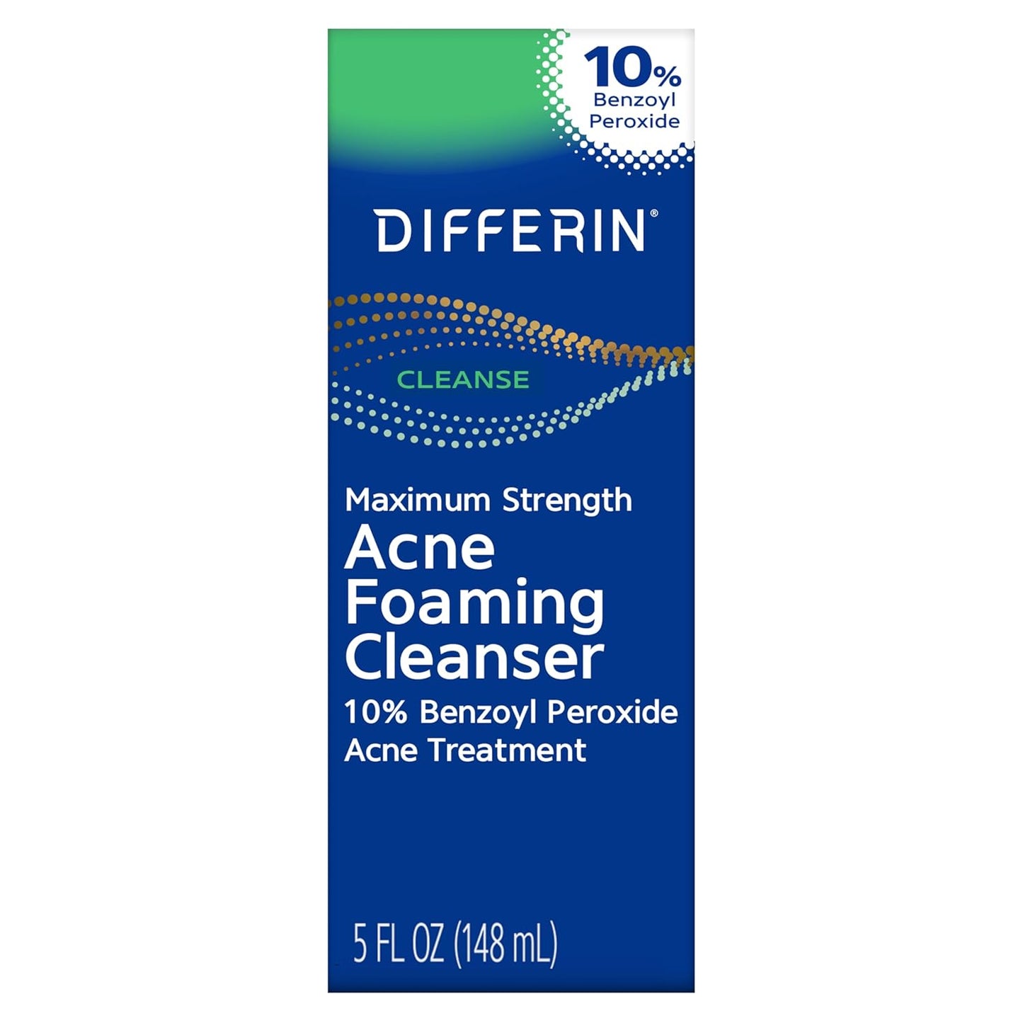 Differin Acne Foaming Cleanser, 10% Benzoyl Peroxide, Maximum Strength, 5 oz, acne treatment