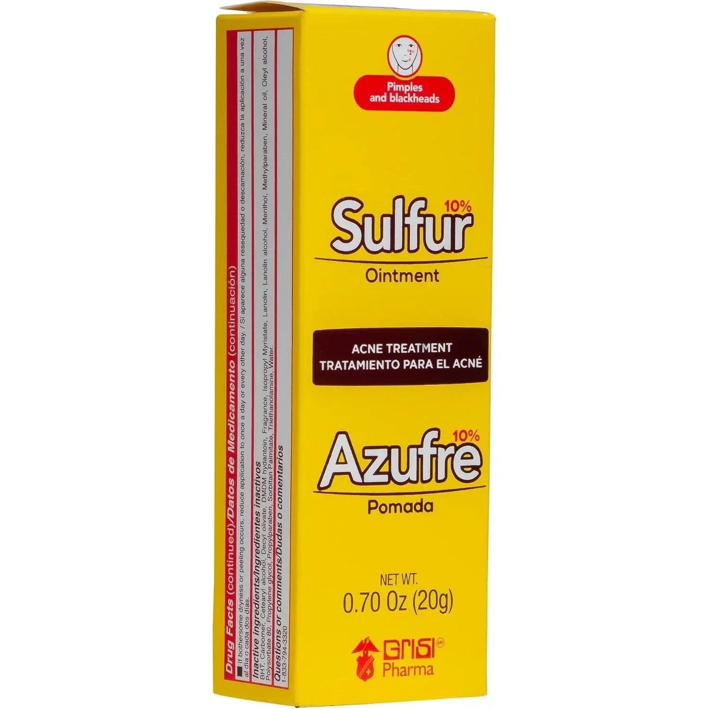 Biosulfur Sulfur Ointment with 10% Sulfur, Assists You in Treating Pimples, Blackheads or Blemishes, Acne Treatment - USA in UK