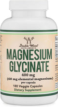 Double Wood Supplements Magnesium Glycinate 400 mg 180 Capsules