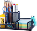 M&G Mesh Pen Holder Desk Organiser, 3 Compartments, Black