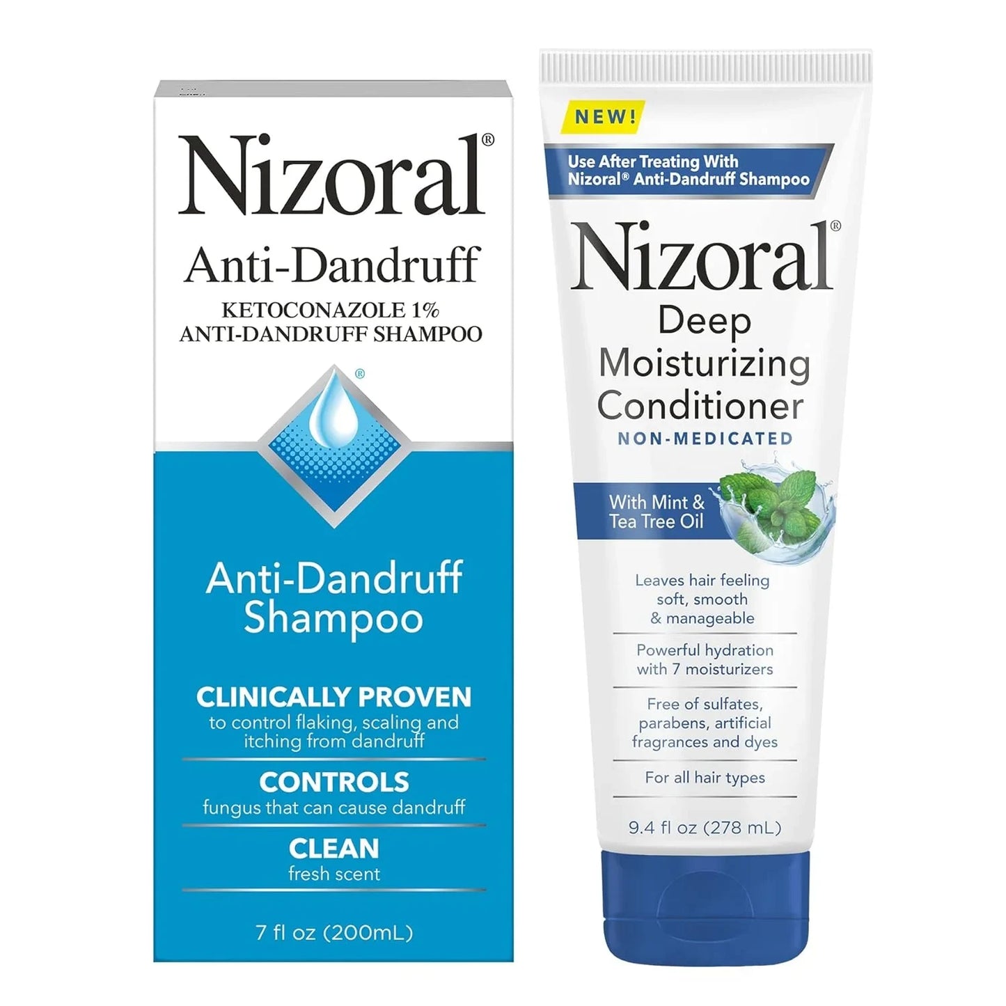 Nizoral Anti-Dandruff Shampoo, 7 Oz + Deep Moisturizing Conditioner, 9.4 Oz Bundle - USA in UK