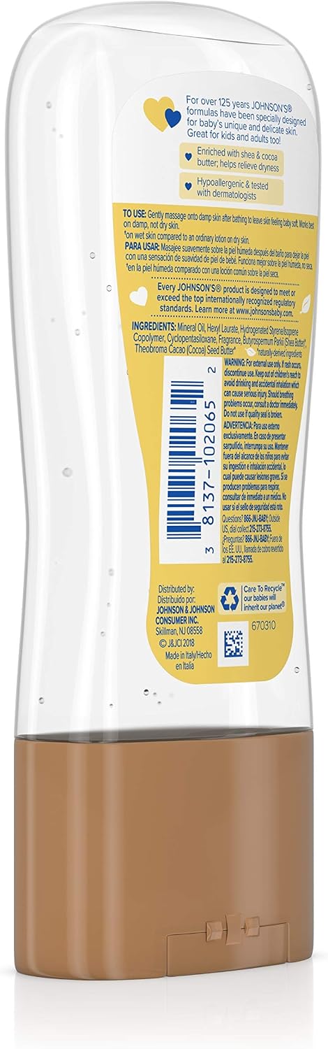 Johnson's Baby Oil Gel with Shea and Cocoa Butter, 185 ml (6.5 fl oz) - view 6