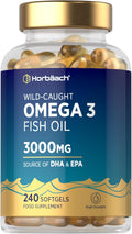 Horbäach Omega 3 High Strength Fish Oil 3000mg, 240 Softgels