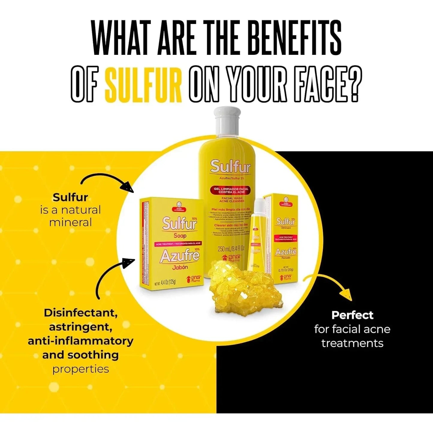 Biosulfur Sulfur Ointment with 10% Sulfur, Assists You in Treating Pimples, Blackheads or Blemishes, Acne Treatment - USA in UK