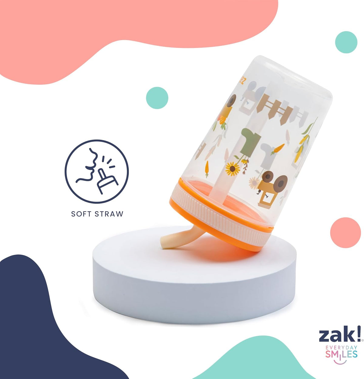 Zak Designs Kelso Toddler Cups 15 oz, 2-Pack, Sweet Berry and Lemon Zest - view 6