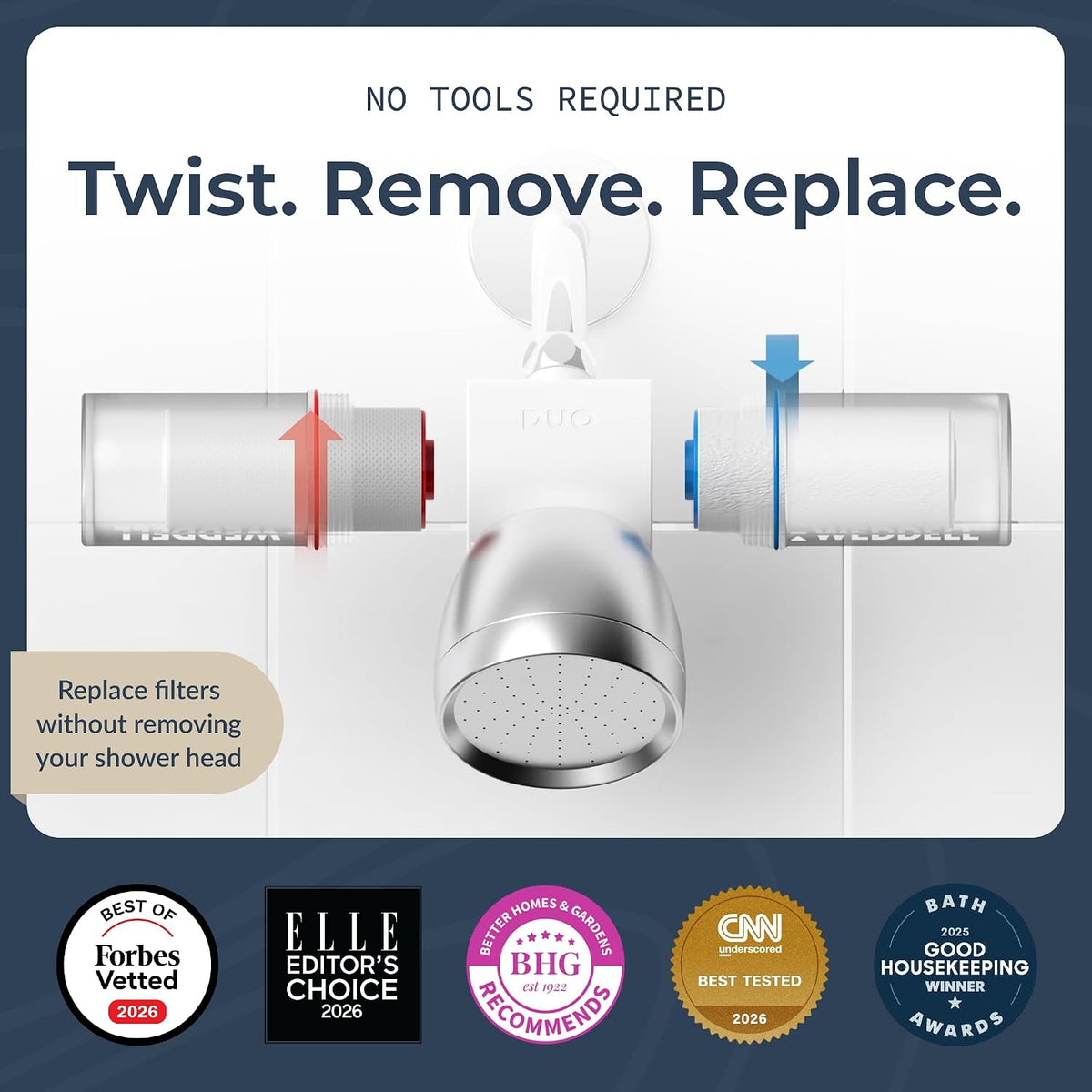 Weddell Duo Shower Filter Replacement Cartridges, 2+2 Pack - view 6