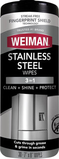 Weiman Stainless Steel Cleaner and Polisher Wipes, 30 Count