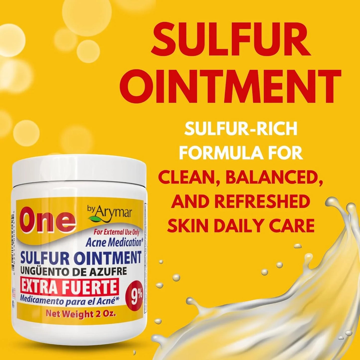 Arymar Sulfur Ointment 9% Acne Spot Treatment for Face and Body 2oz - USA in UK