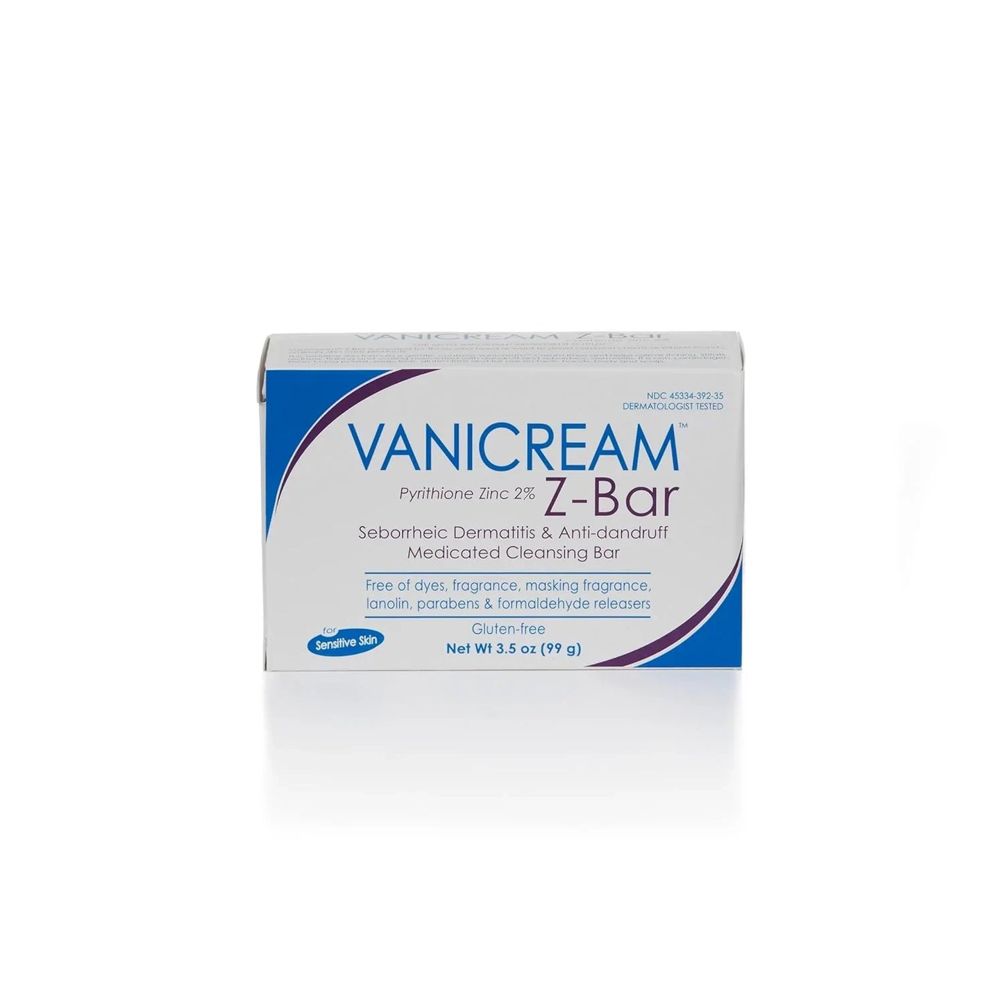 Vanicream Z-Bar, Seborrheic Dermatitis & Anti-Dandruff Medicated Cleansing Bar, 2% Pyrithione Zinc Z-Bar Helps Relieve Itching, Redness and Flaking, 3.5 OZ - USA in UK