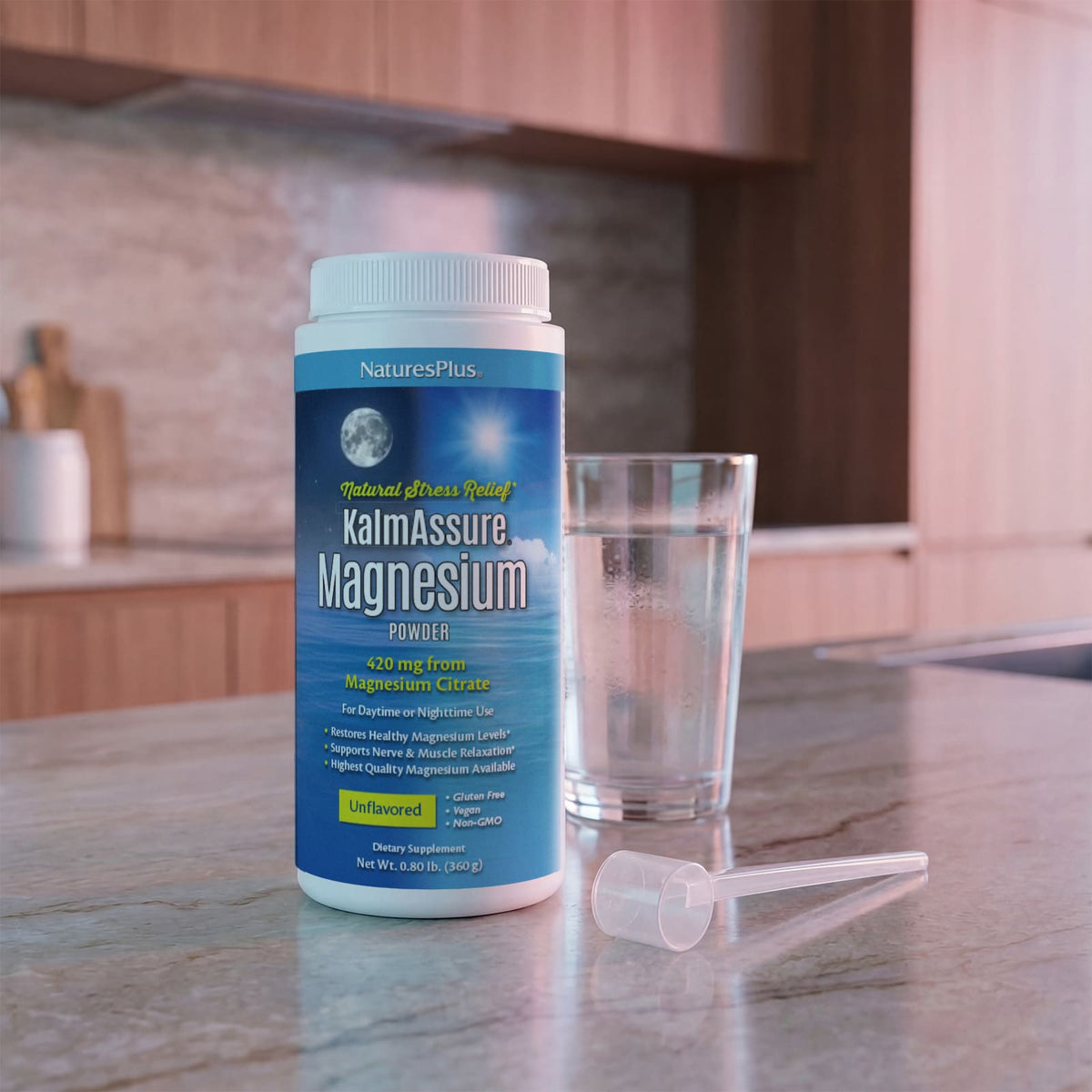 NaturesPlus KalmAssure Magnesium Powder, Unflavoured, 360 g (0.8 lb) - view 5