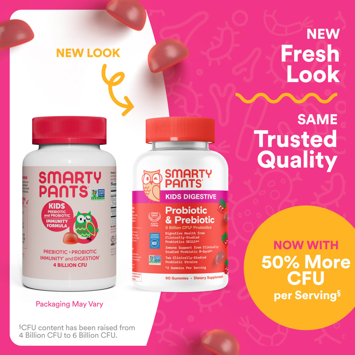 SmartyPants Kids Digestive Prebiotic & Probiotic Gummies, Strawberry, 60 Count - view 4