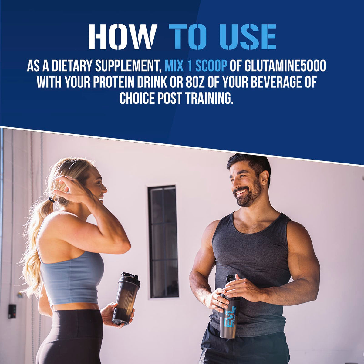 EVLution Nutrition Glutamine5000, Unflavoured, 300 g (10.58 oz) - view 6