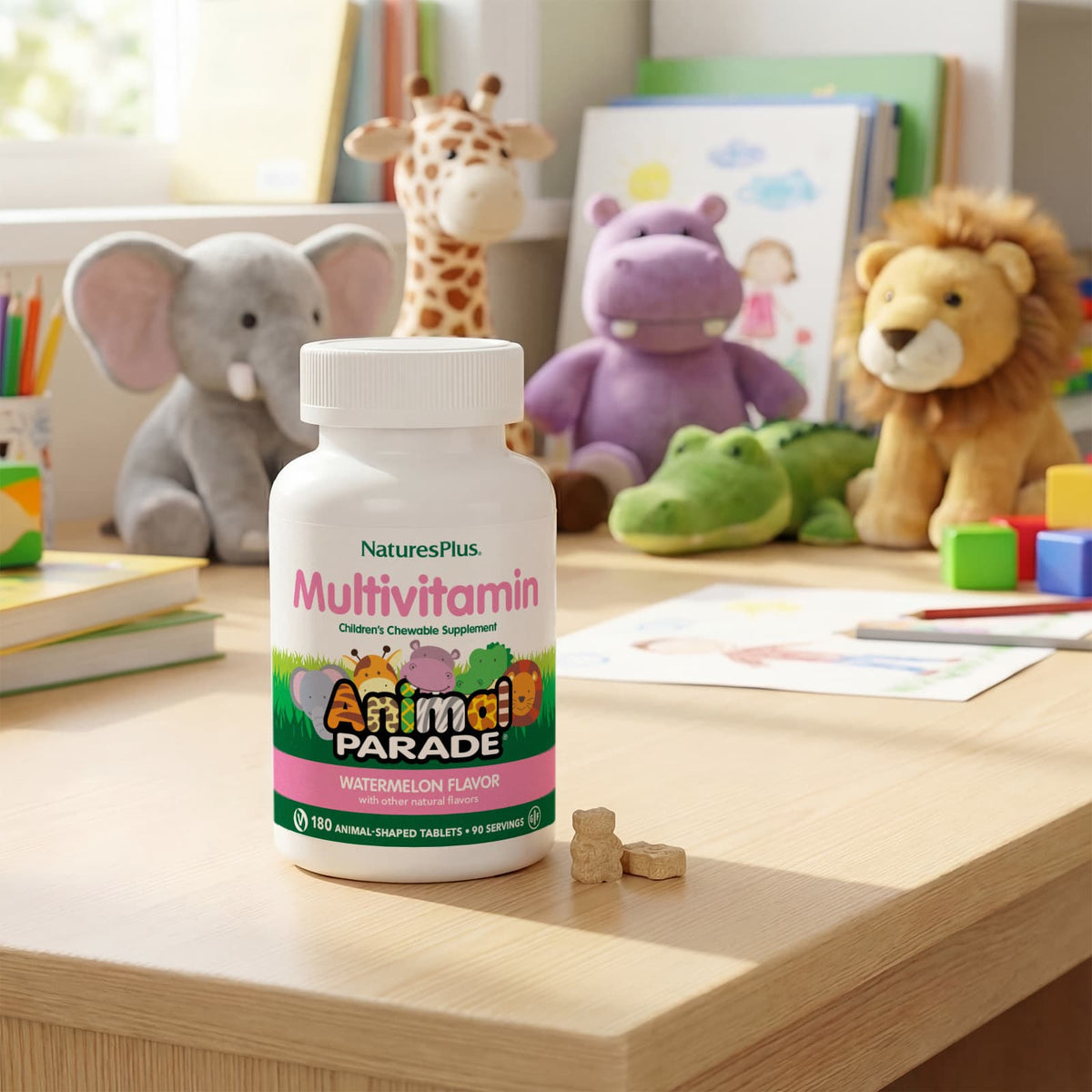 NaturesPlus Animal Parade Kids Multivitamin, Watermelon, 180 Tablets - view 6