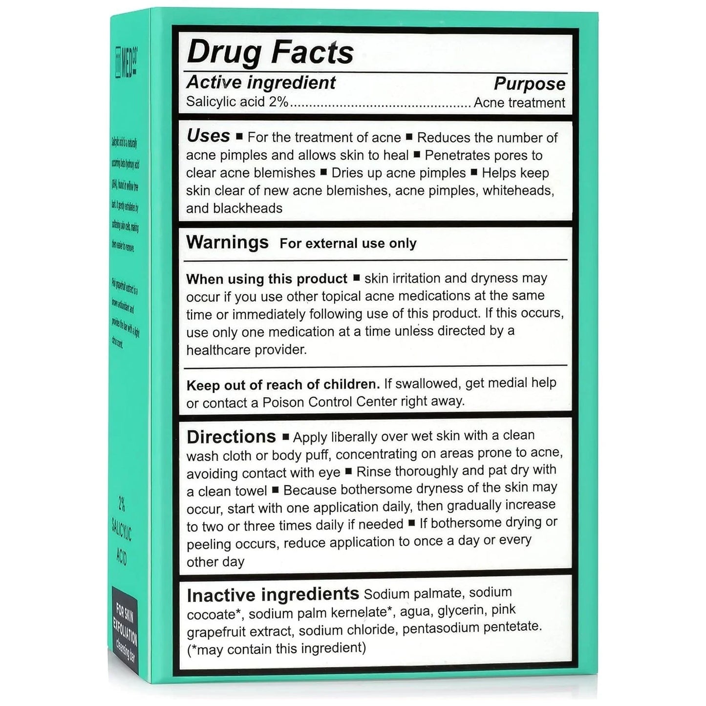 111MedCo 2% Salicylic Acid Cleansing 4Oz. Medicated Soap Bar - USA in UK