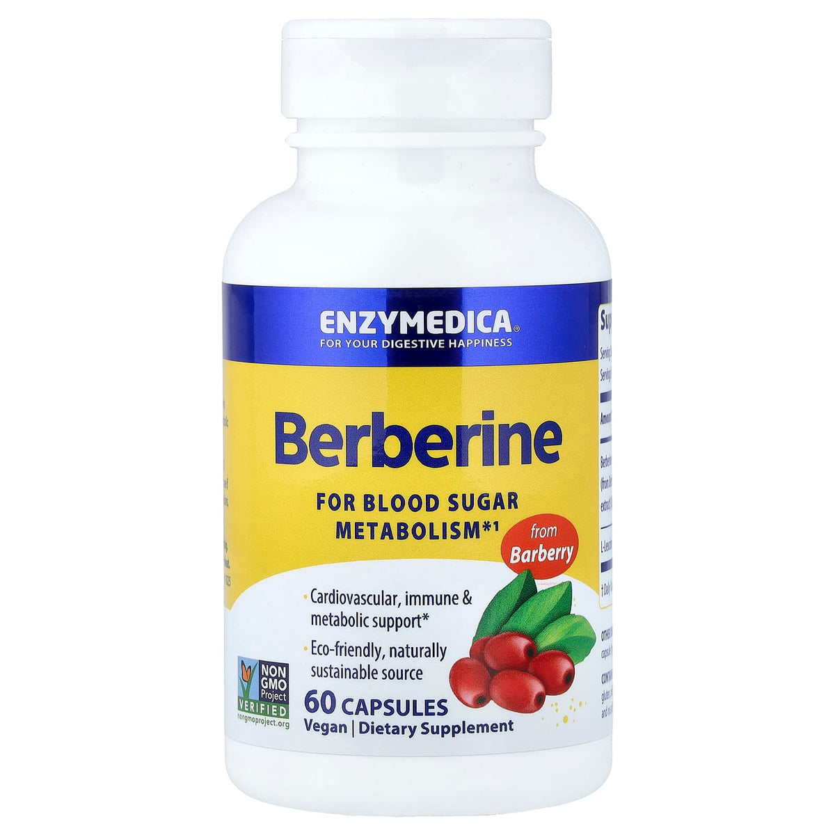Enzymedica Berberine, 60 Capsules - view 3