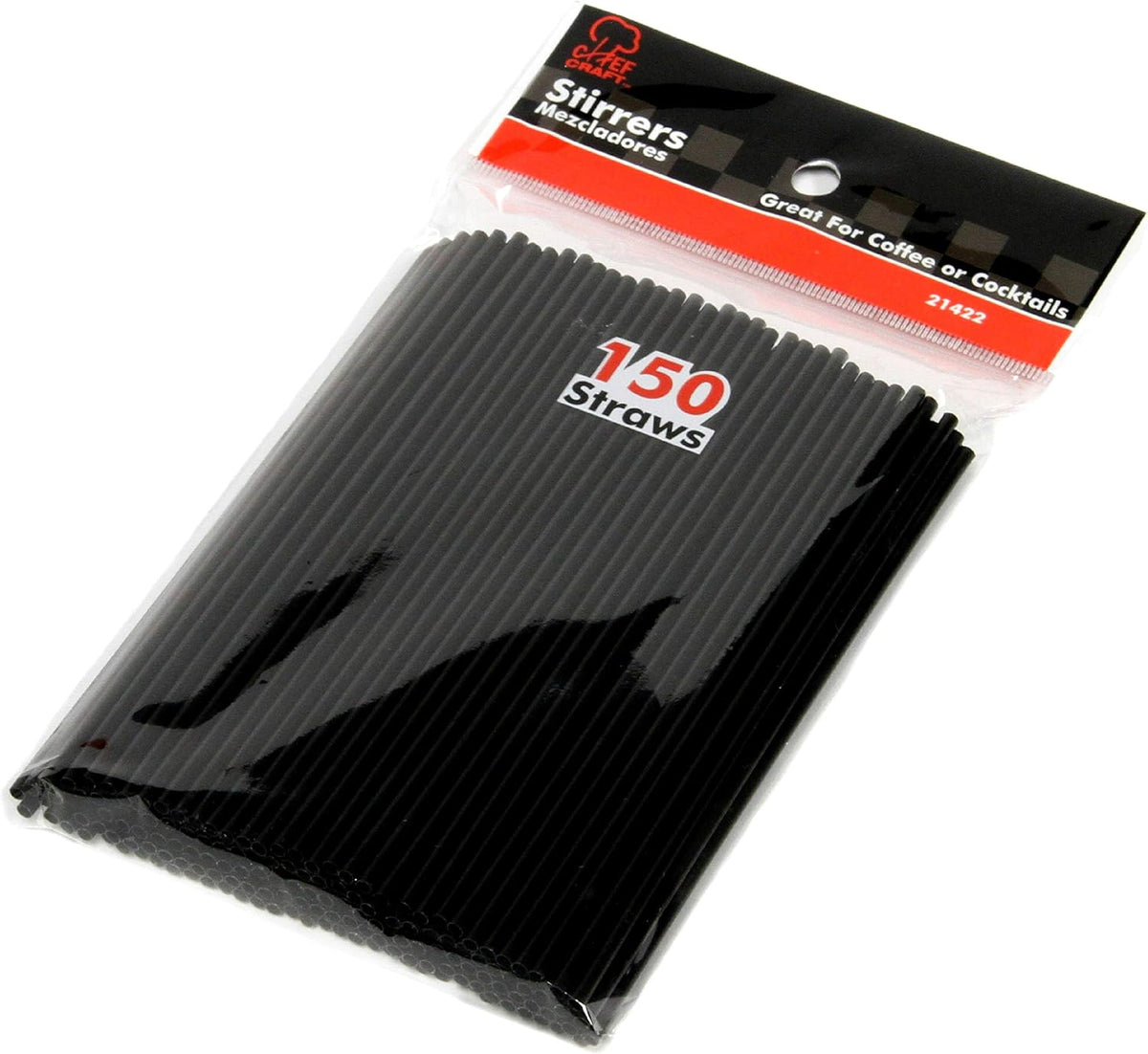 Chef Craft 5 Inch Black Coffee Stirrer Straws, Set of 150 - view 5