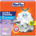 Hefty Ultra Strong 49 L (13 Gallon) Kitchen Bin Bags, Lavender Vanilla, 110 Count