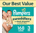 Pampers Swaddlers Nappies, Size 3 (13-26 lbs), 168 Count