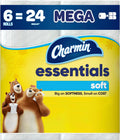 Charmin Essentials Soft Toilet Paper, 6 Mega Rolls, 330 Sheets Each