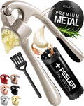 Zulay Kitchen Stainless Steel Garlic Press and Mincer, Silver