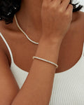 PAVOI Cubic Zirconia Classic Tennis Bracelet, 6.5 Inch, White Gold