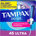 Tampax Pearl Tampons with Plastic Applicator Ultra, 45 Count