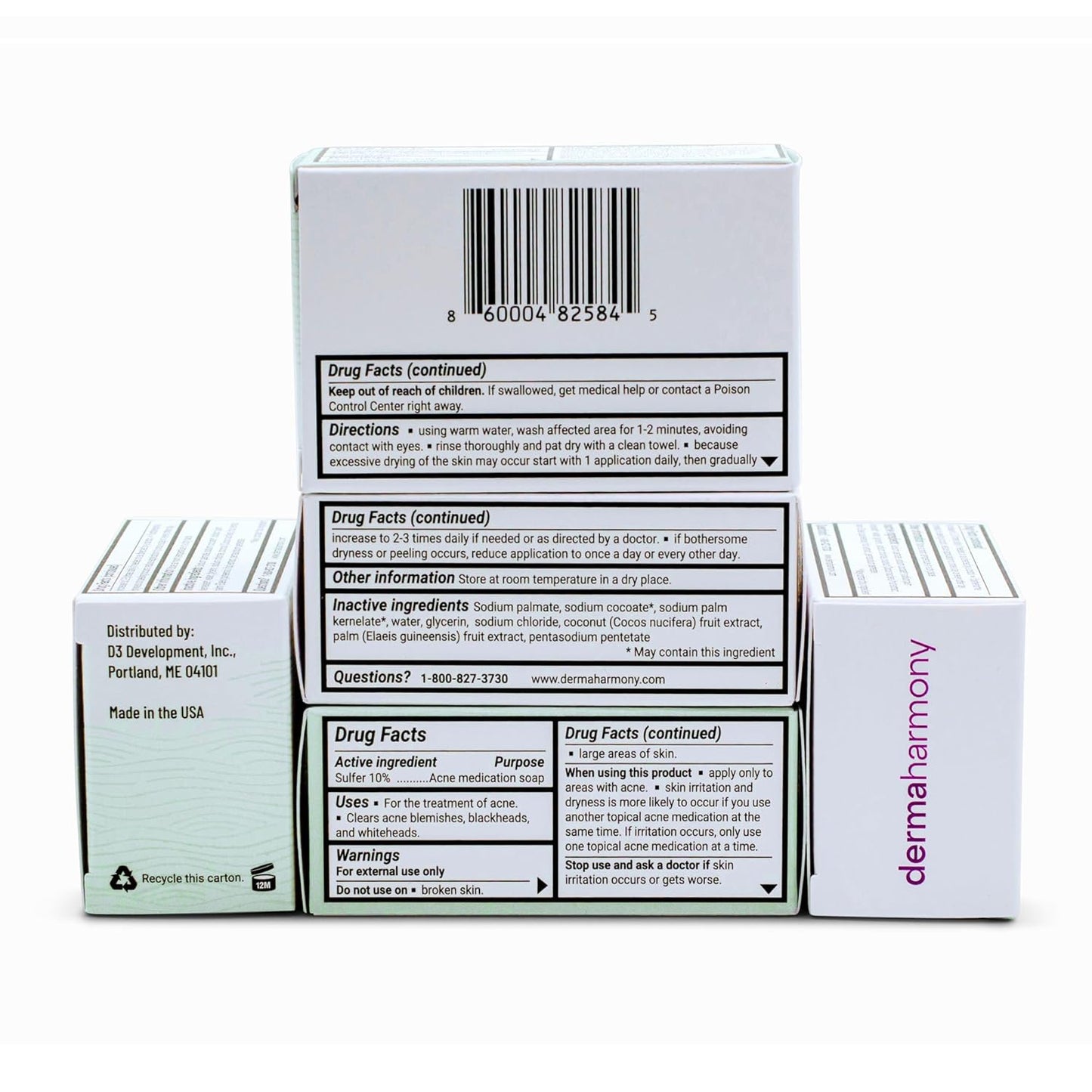 Dermaharmony 10% Sulfur Acne Bar Soap (4 Oz)
