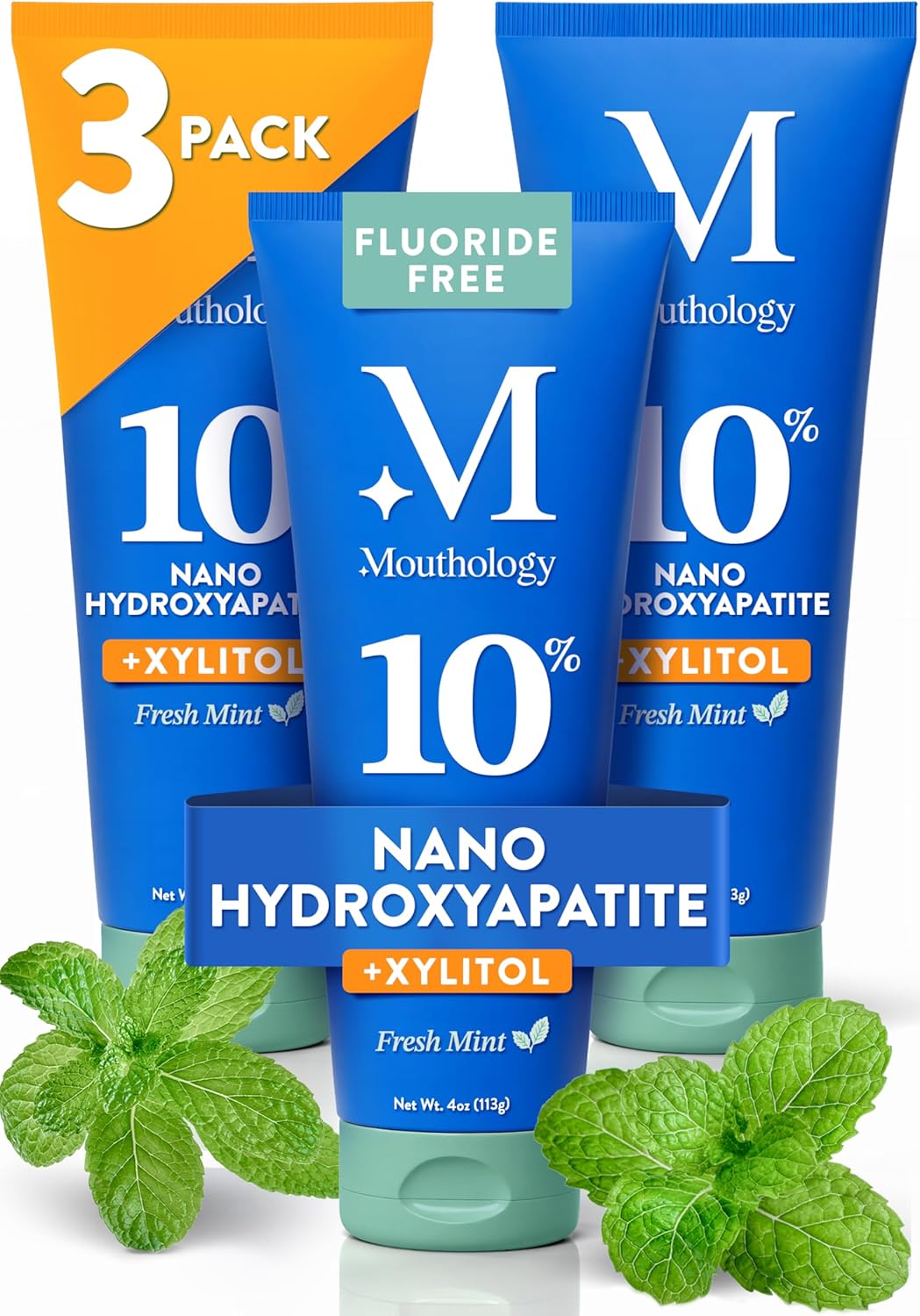 Mouthology 10% Nano Hydroxyapatite Fluoride-Free Toothpaste 3 Pack