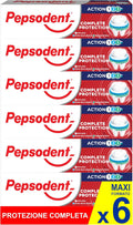 Pepsodent Complete Protection Toothpaste with Fluoride & Calcium, 75 ml (2.5 fl oz), Pack of 6