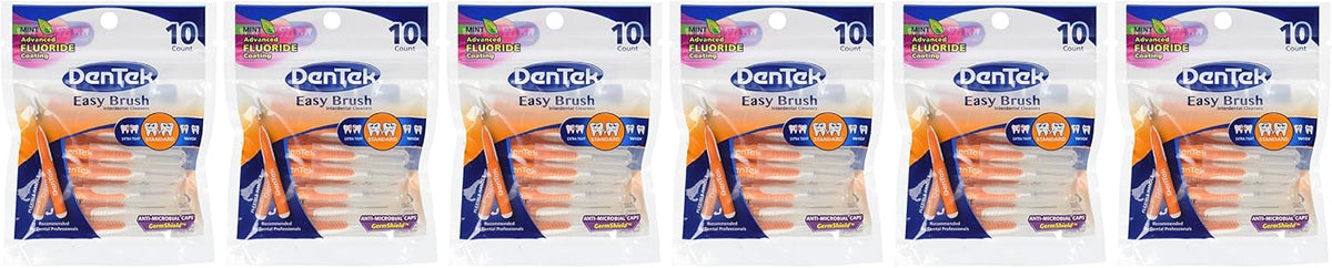 DenTek Easy Brush Interdental Cleaners Standard Mint, 10 Count, Pack of 6 - view 3
