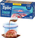 Ziploc Gallon Freezer Bags with Stand-Up Bottom, 66 Count