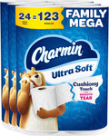 Charmin Ultra Soft Cushiony Touch Toilet Paper 24 Family Mega Rolls