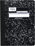 Mead Composition Notebook, Wide Ruled, 100 Sheets, Black Marble