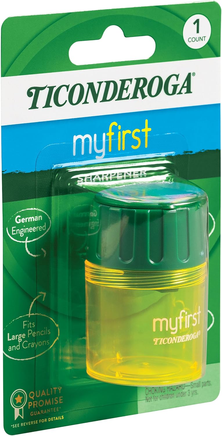Ticonderoga My First Large Barrel Pencil Sharpener, Yellow and Green - view 6