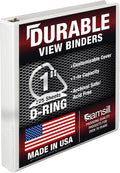 Samsill Durable 2.5 cm (1 Inch) D Ring Binder, Clear View Cover, White