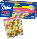 Ziploc Gallon Food Storage Slider Bags, 68 Count