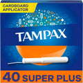 Tampax Cardboard Applicator Tampons Super Plus Unscented 40 Count